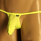 economico Intimo esotico da Uomo-perizoma e perizoma da uomo tinta unita mutandine elastiche 1 pezzo intimo traslucido t-pants rosa cipria m/club