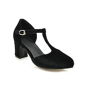 olcso Block Heels-női vintage zöld bársony t-pántos sarok - elegáns blokk sarkú mary jane cipő esti bulikra és hivatalos alkalmakra