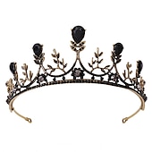 economico Accessori indossabili-corona di regina barocca gioiello - strass platino corone giubilari e diademi per donna, accessori per capelli per feste in costume con pietre preziose,elisabetta