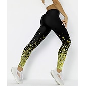 Women's Yoga Pants Butt Lift Tummy Control High Waist Pilates Gym Workout Fitness Cropped Leggings Bottoms Color Gradient Spot Black Yellow Blue Spandex Sports Activewear Stretchy Skinny4