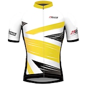Men's Cycling Jersey Geometric Geometry UK Short Sleeve Bike Jersey Top with 3 Rear Pockets Mountain Bike MTB Road Bike Cycling Quick Dry Reflective Strips Back Pocket Moisture Wicking Sports Yellow 24