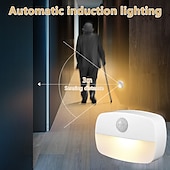cheap Sensor Night Lights-2/6 pcs LED Motion Sensor Light Battery Operated Wireless Wall Lamp Night Light No Glare Corridor Closet LED Cabinet Door Light