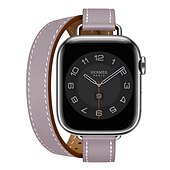 رخيصةأون عصابات Apple Watch-جولة مزدوجة متوافق مع Apple Watchband 38 مم 40 مم 41 مم 42 مم 44 مم 45 مم 49 مم مشبك معدني قابل للتعديل جلد اصطناعي استبدال حزام الساعة إلى iwatch Ultra 2 Series 9 8 7 SE 6 5 4 3 2 1
