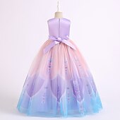 preiswerte Kleider für die Blumenmädchen-kinderkleidung Mädchen Blumenmädchen Kleid Kleid Party Kleid Blume Ärmellos Leistung Hochzeit Party Gitter Elegant Prinzessin Polyester Midi abendkleider Blumenmädchenkleid Sommer Frühling 3-10 Jahre