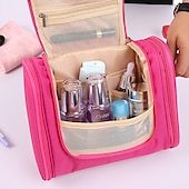 お買い得  トラベルバッグ-トラベルポーチ 小物収納用バッグ フック付き 多色 メッシュ 旅行 出張 便利 コスメ 化粧ポーチ 持ち運び便利 携帯用 壁掛け 大容量 防水 無地