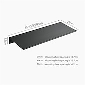 abordables Estantes para baño-estante de baño estante de almacenamiento de baño autoadhesivo 30-50cm espacio moderno organizador de baño de aluminio a prueba de herrumbre estante de pared (negro/blanco)