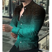 voordelige Geometrisch patroon-Voor heren Verloop Geometrisch patroon Overhemd Overhemd met knopen Lange mouw Modieus Ontwerper Casual Dagelijks Feestdagen Uitgaan Lente zomer Strijkijzer 3D-afdrukken Button-omlaag Wijn Geel Rood