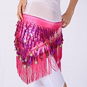 billige Magedanskostyme-Magedans Dansetilbehør Belte Glimmer Holder Ledning Dusk Dame Trening Ytelse Høy Paljetter Polyester