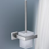 economico Porta scopino WC-scopino per WC con supporto, scopino per WC in acciaio inox a parete in ceramica verniciato gommato e supporto per bagno