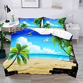 cheap Duvet Cover Sets-3D Bedding  Summer Beach Ocean Marine Life print Print Duvet Cover Bedding Sets Comforter Cover with 1 print Print Duvet Cover or Coverlet，2 Pillowcases for Double/Queen/King