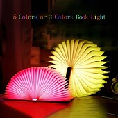 economico Lucine notturne per bambini e neonati-3d libro pieghevole ha condotto la luce di notte creativa rgb colore usb ricarica libro di legno luce decor camera da letto scrivania lampada da tavolo per i regali di compleanno del capretto