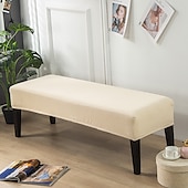 cheap Ottoman Cover-100% Dining Bench Cover Burgundy Removable Bench Slipcover Spandex High Stretch Bench Seat Furniture Protector Dining Chair Slipcovers for Living Room and Kitchen