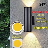 economico applique da esterno-l.t luci 30 cm applique da parete per esterni lampada da parete a led impermeabile nera muta su e giù pannocchia in alluminio luminoso adatta per grondaia del giardino garage ac85-265v