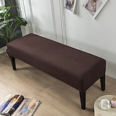 cheap Ottoman Cover-100% Dining Bench Cover Burgundy Removable Bench Slipcover Spandex High Stretch Bench Seat Furniture Protector Dining Chair Slipcovers for Living Room and Kitchen