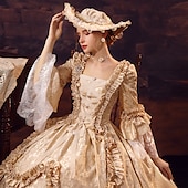 cheap Dresses-Princess Shakespeare Plus Size Gothic Rococo Vintage Inspired Medieval Party Costume Masquerade Women&#039;s Costume Vintage Cosplay Wedding Party 3/4-Length Sleeve Ball Gown Christmas