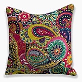 baratos estilo boho-Capa de almofada de lado duplo paisely 4 peças capa de almofada quadrada decorativa macia fronha para sofá quarto qualidade superior mashine lavável
