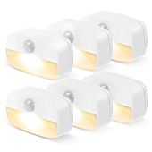 cheap Sensor Night Lights-2/6 pcs LED Motion Sensor Light Battery Operated Wireless Wall Lamp Night Light No Glare Corridor Closet LED Cabinet Door Light