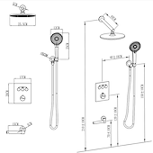 cheap Shower Faucets-10 Inch Round Shower Faucets Sets,3-Function Matte Black / Chrome Complete with Brass Shower Head and Solid Brass Handshower Mount Inside Rainfall Shower Head System