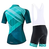 economico Set di abbigliamento da donna-Per donna Maglia con salopette corta da ciclismo Maglia con pantaloncini da ciclismo Manica corta Ciclismo da montagna Cicismo su strada Nero Rosso Blu Pop art Strisce Bicicletta Asciugatura rapida