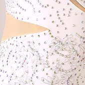 billige Klær til latindans-dansesalsa latinsk dansekjole frynset dusk delt ledd krystaller / rhinestones prestasjonstrening for kvinner langermet chinlon mesh