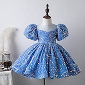 cheap Party Dresses-Girls&#039; 3D colour Dress Short Sleeve Summer Spring Wedding Party Cute Princess Kids 3-12 Years A Line Dress Tulle Dress Maxi Regular Fit