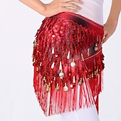 billige Magedanskostyme-Magedans Dansetilbehør Belte Glimmer Holder Ledning Dusk Dame Trening Ytelse Høy Paljetter Polyester