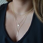 ieftine Coliere &amp; Pandative-colier de damă coliere chic și moderne cu geometrie stradală / colier cu 3 straturi / îmbrăcăminte zilnică / primăvară / vară / toamnă / iarnă