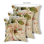 baratos estilo floral e plantas-capa de almofada lateral dupla floral 4 unidades quadradas decorativas macias capa de almofada capa de almofada fronha para sala de estar do quarto almofada interior lavável à máquina de qualidade