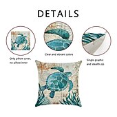 cheap Animal Style-1pc Throw Pillow Cover Ocean Tutle Animal Zipper Traditional Classic Outdoor Cushion for Sofa Couch Bed Chair