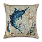 cheap Animal Style-1pc Throw Pillow Cover Ocean Tutle Animal Zipper Traditional Classic Outdoor Cushion for Sofa Couch Bed Chair