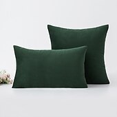 levne Trendy polštáře-dekorativní přehazovací polštáře 1 ks povlaky na polštáře sametový povlak na polštář jednobarevný moderní čtvercový sešívaný tradiční klasický růžový modrá šalvěj zelená fialová žlutá
