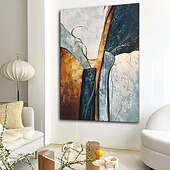 cheap Abstract Paintings-Oil Painting Hand Painted Vertical Abstract Modern Rolled Canvas (No Frame)