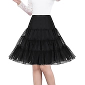 cheap Petticoat-Princess Lolita 1950s Knee Length Petticoat Hoop Skirt Tutu Under Skirt Solid Colored Women&#039;s Bachelorette Party Petticoat