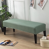 cheap Ottoman Cover-100% Dining Bench Cover Burgundy Removable Bench Slipcover Spandex High Stretch Bench Seat Furniture Protector Dining Chair Slipcovers for Living Room and Kitchen