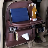 お買い得  車内収納-スターファイアレザーカーシートバックオーガナイザーマルチポケット収納バッグカー収納オーガナイザー折りたたみ式ダイニングテーブルトレイカーアクセサリー