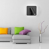 abordables Appliques murales d&#039;intérieur-8w moderne intérieur applique murale led applique murale lecture projecteur avec interrupteur 350 pivotant 2 en 1 5w mur projecteur led applique murale pour chambre de chevet salon salle d&#039;étude