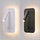 economico Luci da parete-9w moderna applique da parete a led applique da parete per interni riflettore da lettura a led con interruttore 350 girevole 2 in 1 5w riflettore da parete lampada da parete a led per camera da letto