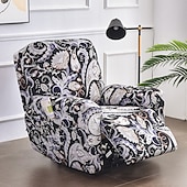 cheap Recliner Chair Cover-Stretch Recliner Covers Slipcover Graphic Print Anti-Slip Fitted Cover Couch Furniture Protector with Elastic Bottom(Include 1 Backrest Cover, 1 Seat Cover, 2 Armrest Cover)
