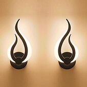 cheap Wall Lights-LED Wall Light Indoor Wall Lamp 2PCS Modern Acrylic Black Wall Mounted Wall Lamp Suitable for Home Office Bar AC85-265V
