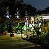 baratos Luzes de paisagem-Carrilhão de vento solar led 7 cores luz pendurada em mudança decoração de jardim para casa pátio ao ar livre luzes de sinos de vento penduradas
