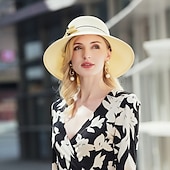 voordelige Feesthoeden-leuke Style Bruiloft Poly / katoenmix hoed met Sjerp / Lint / Veters / Gevlochten bandje 1 stuk Casual / Verjaardag / Melbourne Cup Helm
