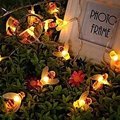 economico Striscie luci ad energia solare-Luci solari da esterno da 5 m, 20 LED, luci da giardino a LED impermeabili per feste di Natale&amp;amp; vacanza