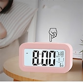 abordables Decoración y lámparas de noche-reloj inteligente led electronic digital alarm clock recarga escritorio reloj temperatura lazy snooze alarm mute retroiluminado reloj electrónico reloj digital