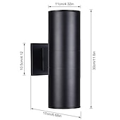 economico applique da esterno-l.t luci 30 cm applique da parete per esterni lampada da parete a led impermeabile nera muta su e giù pannocchia in alluminio luminoso adatta per grondaia del giardino garage ac85-265v