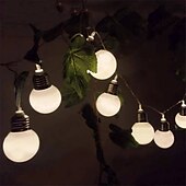 halpa Aurinkoenergiakäyttöinen-tyylikäs hääjuhlavastaanotto 5m ulkona aurinkokenno valot g50 polttimoilla – ip65 vedenpitävä led häihin, puutarhaan, patiolle &amp;amp; kahvila