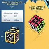 رخيصةأون المكعبات السحرية-مكعب تروس 3 × 3 مع هيكل تروس ثلاثي الأبعاد مضمن بتصميم البلاط السحري ألعاب ألغاز 3 × 3 × 3 (57 مم) مناسبة لألعاب الألغاز لتنمية الدماغ للبالغين
