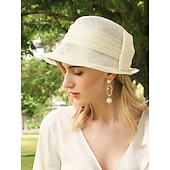 economico Cappelli per feste-eleganti fascinatori di lino dolce / cappelli con fiocco / copricapo da matrimonio / festa / sera di colore puro 1pc