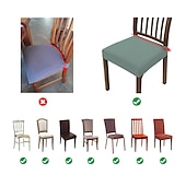 preiswerte Esszimmerstuhl-Abdeckung-2 Stück Esszimmerstuhl-Sitzbezug,Stuhlhussen Stretch-Stuhlschonbezug, schwarz, weich, einfarbig, strapazierfähig, waschbar, Möbelschutz für Esszimmerpartys