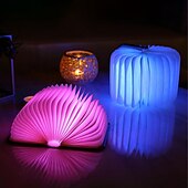 economico Lucine notturne per bambini e neonati-3d libro pieghevole ha condotto la luce di notte creativa rgb colore usb ricarica libro di legno luce decor camera da letto scrivania lampada da tavolo per i regali di compleanno del capretto