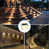 Недорогие Уличные светильники-2 шт., открытый солнечный свет для ступеней, ночник для лестницы, садовый двор, водонепроницаемый солнечный забор, угловое освещение, украшение, водонепроницаемый светильник для лестницы